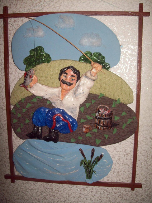 «Казак на рыбалке». Автор Колчанова Н.М.